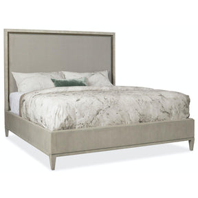 Elixir Upholstered Bed in Sand-Blasted Walnut with Champagne Silver Accents | Hooker Furniture