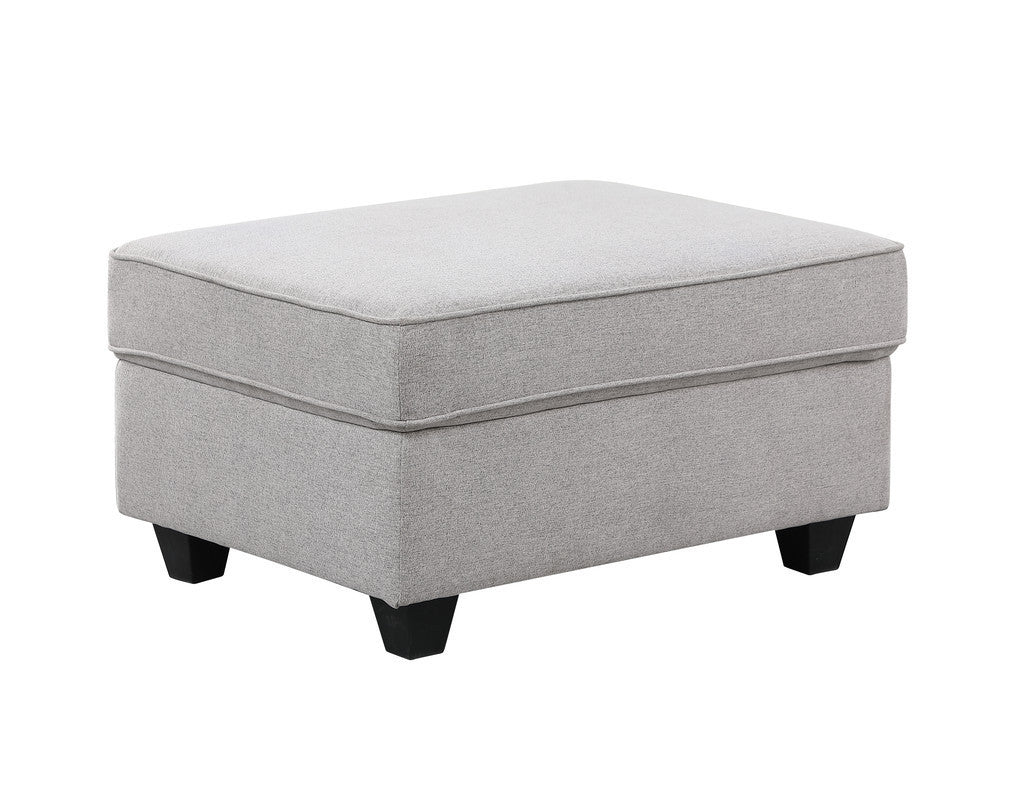 Leo Light Gray Linen 5 Seater Sofa and Ottoman - Home Elegance USA