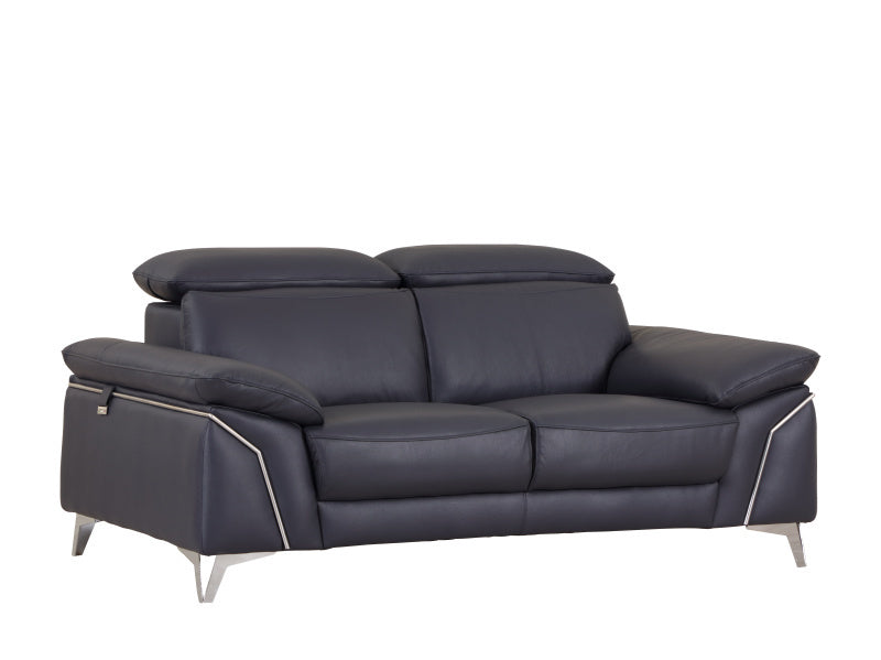 Global United Top Grain Italian Leather Loveseat Home Elegance USA