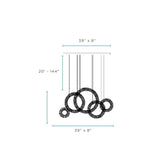 5 Hoop Crystal Progression Chandelier // Chrome | Finesse | Home Elegance USA