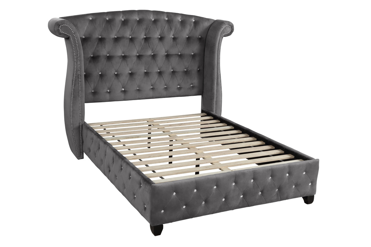 Sophia Queen Bed Gray - Home Elegance USA