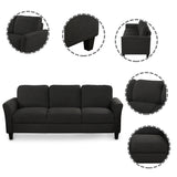 Living Room Furniture Loveseat Sofa and 3-seat  sofa (Black) Home Elegance USA