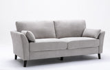 Damian Light Gray Velvet Fabric Sofa | Home Elegance USA