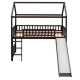 Twin Loft Bed with Slide, House Bed with Slide,Espresso(OLD SKU :LT000212AAP) - Home Elegance USA