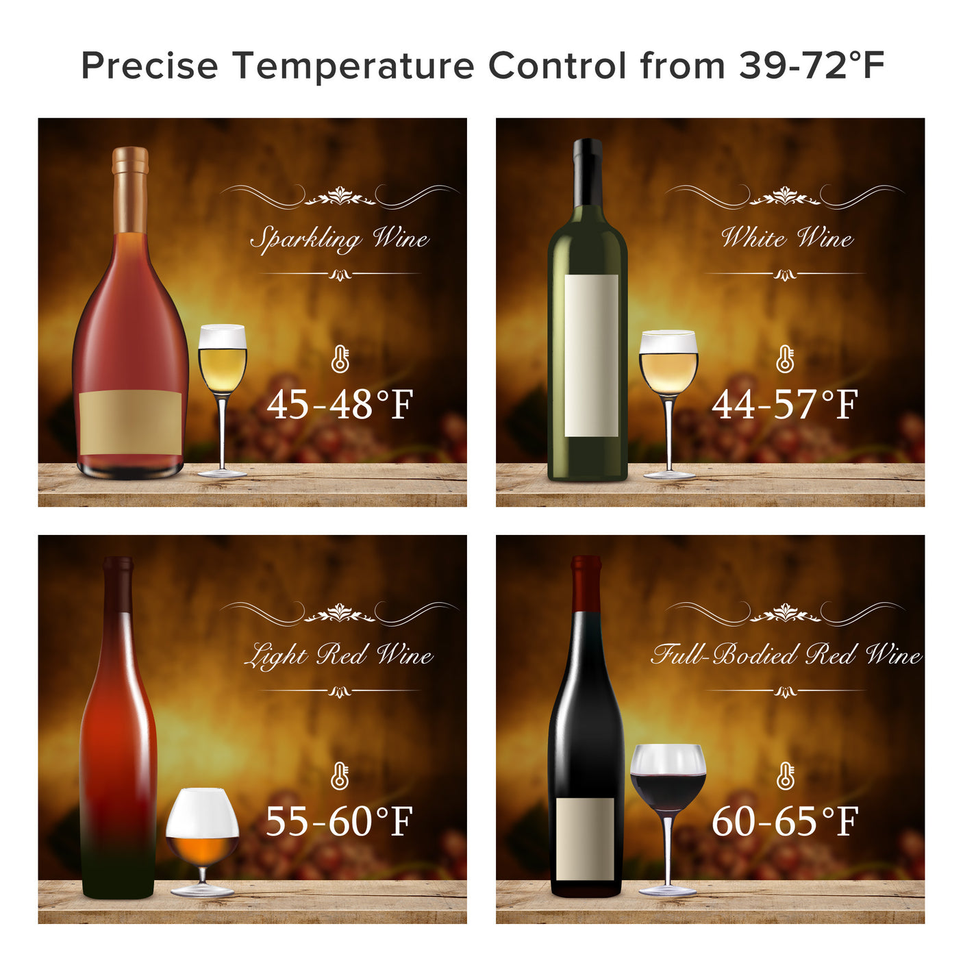 Wine Cooler Countertop Freestanding Wine Cellars Compressor System Champagne Chiller Digital Temperature Control UV-Protective Finish Max Load 24 Standard Bottle