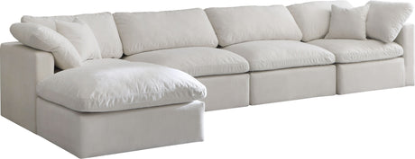 Plush - Cloud Modular Sectional 5 Piece - Cream - Fabric - Home Elegance USA