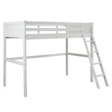 Twin over Full Loft Bed with Cabinet, White - Home Elegance USA