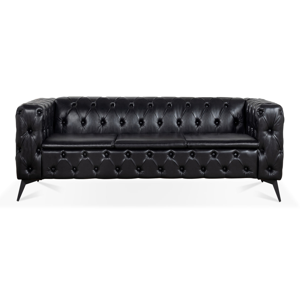 84.06 Inch Width Traditional Square Arm removable cushion 3 seater Sofa - W68041369 - image - 4