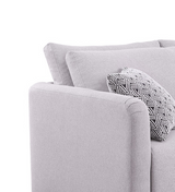 Penelope Light Gray Linen Fabric Reversible 6PC Modular Sectional Sofa with Pillows - Home Elegance USA