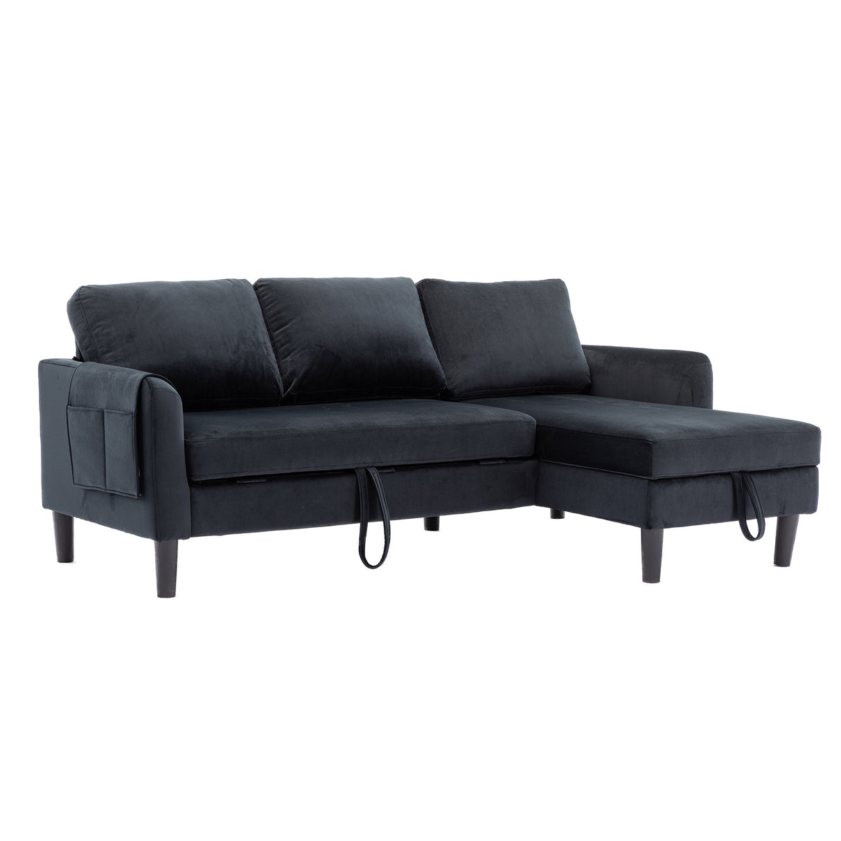 UNITED WE WIN Sectional Sofa Reversible Sectional Sleeper Sectional Sofa with Storage Chaise - Home Elegance USA