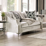 Elicia - Sofa & Loveseat - Silver / Black - Home Elegance USA