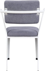 ACME Cargo Dining Chair (Set-2), Gray Fabric & White (2Pc/1Ctn) 77882 - Home Elegance USA