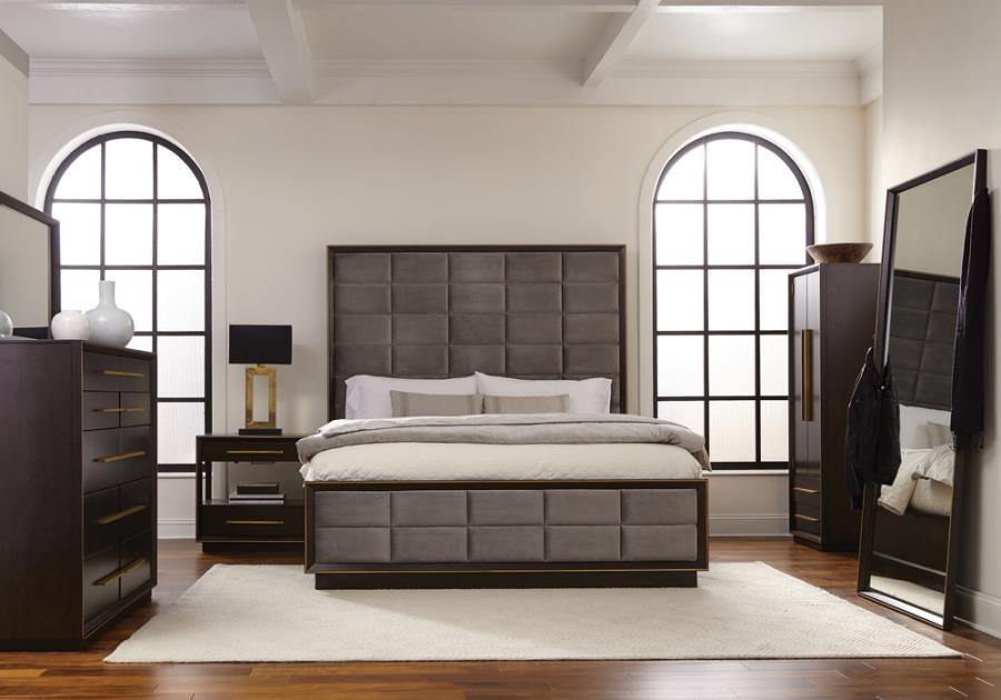 Durango - Queen Bed 5 Piece Set - Dark Gray - Home Elegance USA