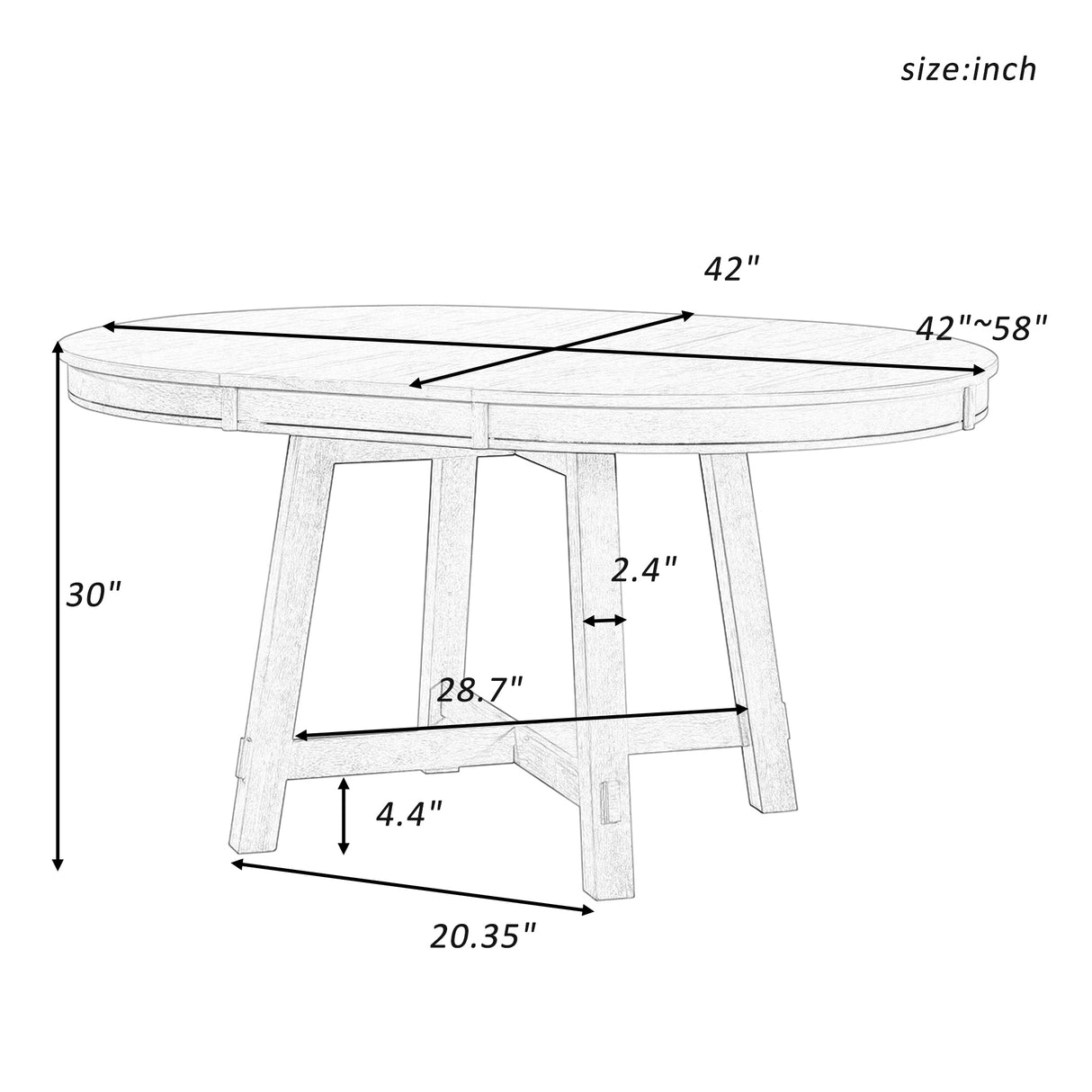 TREXM Farmhouse Round Extendable Dining Table with 16" Leaf Wood Kitchen Table (Natural Wood Wash) - Home Elegance USA