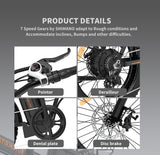 AOSTIRMOTOR A20 Folding Electric Bicycle 500W Motor 20" Fat Tire With 36V/13Ah Li-Battery