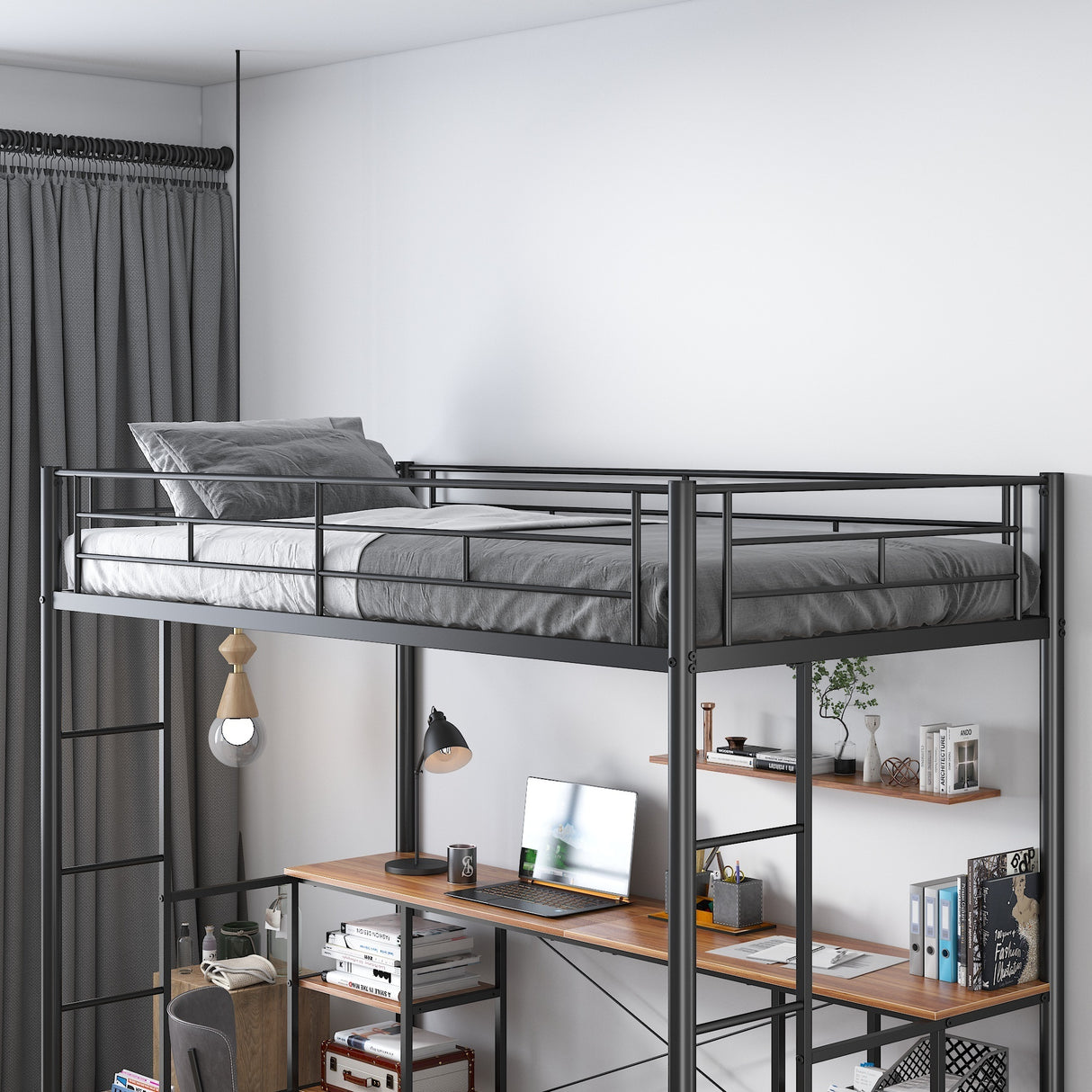 Metal Bunk Bed WIth Sandalwood