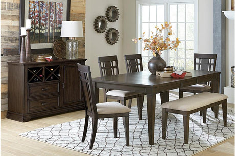 Homelegance - Makah 6 Piece Dining Room Set In Dark Brown - 5496-78-6Set