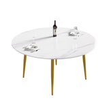 59.05"Modern man - made stone round golden metal dining table - position for 6 people - W1535S00007 - image - 3