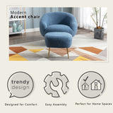 Orisfur. Modern Comfy Leisure Accent Chair, Teddy Short Plush Particle Velvet Armchair with Ottoman for Living Room