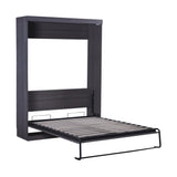 Full Size Murphy Bed with Wardrobe and Drawers, Storage Bed, can be Folded into a Cabinet, Gray - Home Elegance USA