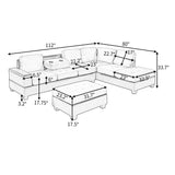 Orisfur. Modern Sectional Sofa with Reversible Chaise, L Shaped  Couch Set with Storage Ottoman and Two Cup Holders for Living Room - Home Elegance USA