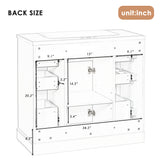 36" Bathroom Vanity with Sink Combo, One Cabinet and Six Drawers, Solid Wood and MDF Board, White - SY999404AAK - image - 12