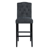 Set of 2 traditional Upholstered high stools, black - Home Elegance USA