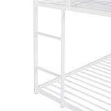 Bunk Beds for Kids Twin over Twin,House Bunk Bed Metal Bed Frame Built-in Ladder,No Box Spring Needed White - Home Elegance USA