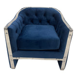 Navy and Silver Sofa Chair - Home Elegance USA