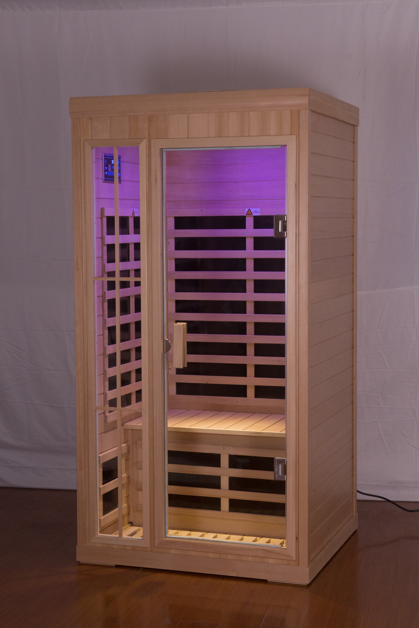 Deluxe version Plus One person  Far infrared Hemlock Sauna  room with LED colour lights