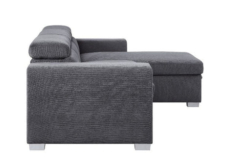 Natalie - Sectional Sofa - Gray Chenille - Home Elegance USA