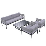 【Not allowed to sell to Wayfair】U_Style Light luxury style outdoor suit combination With 1 Love Sofa,2 Single Sofa,1 Coffee Table