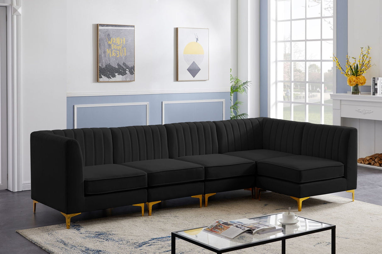 Alina - Modular Sectional 5 Piece - Black - 604Black - Sec5B - Home Elegance USA - 6