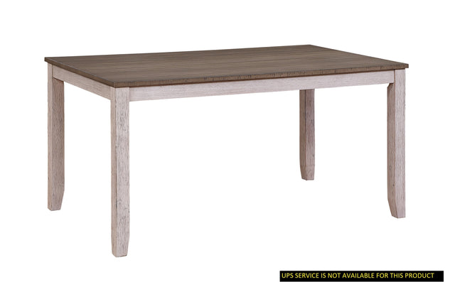 Transitional Design Rectangular 1pc Dining Table Grayish White and Brown Finish Furniture - Home Elegance USA