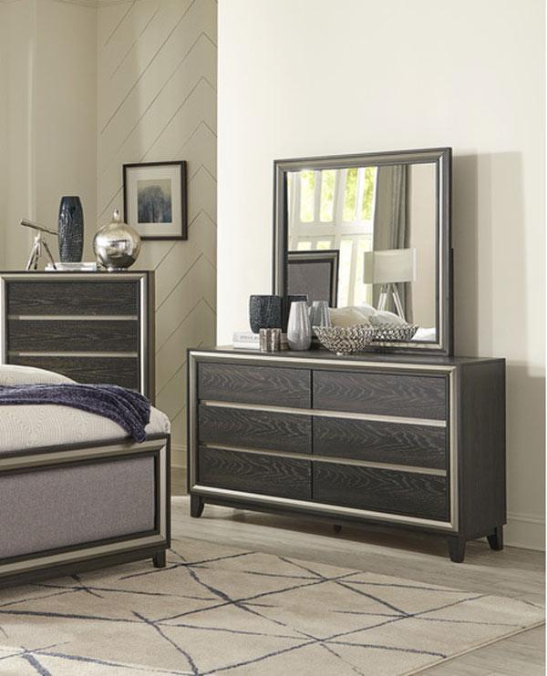 Homelegance - Grant Dresser With Mirror In Silver - 1536-Dm