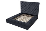 Nora Queen Size Tufted Upholstery Storage Bed made with Wood in Black - Home Elegance USA