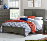 Transitional Style Cool Gray Finish 1pc Queen Size Bed Birch Veneer Wood Bedroom Furniture - Home Elegance USA