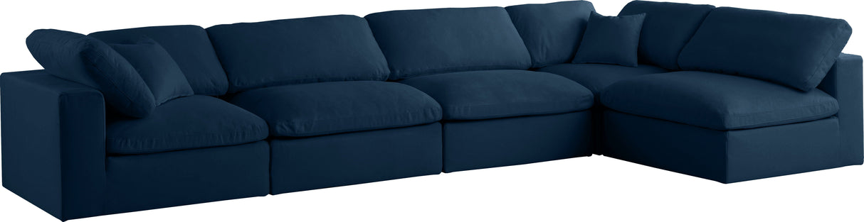 Plush - Cloud Modular Sectional 5 Piece - Navy - Home Elegance USA