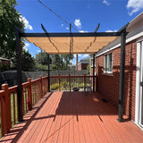 Aluminum Retractable Pergola with Sun Shade Patio Gazebo with Weather-Resistant Canopy for Backyard Deck Garden Grape Trellis Outdoor Pergola, Beige