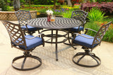 Round 4 - Person 49" Long Aluminum Dining Set with Cushions