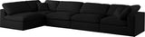 Serene - Cloud Modular Sectional 5 Piece - Black - Fabric - Home Elegance USA