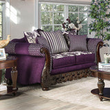 Emilia - Sofa & Loveseat - Purple / Silver - Home Elegance USA