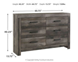 Wynnlow - Gray - 8 Pc. - Dresser, Mirror, Chest, Queen Crossbuck Panel Bed, 2 Nightstands - Home Elegance USA