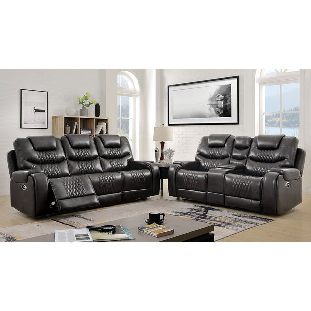 Marley - Power Sofa & Power Loveseat - Gray - Home Elegance USA