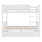 Full Over Full Bunk Bed with Twin Size Trundle, White ( old sku: LP000250AAK ) - Home Elegance USA