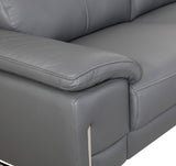 Global United Top Grain Italian Leather Loveseat Home Elegance USA