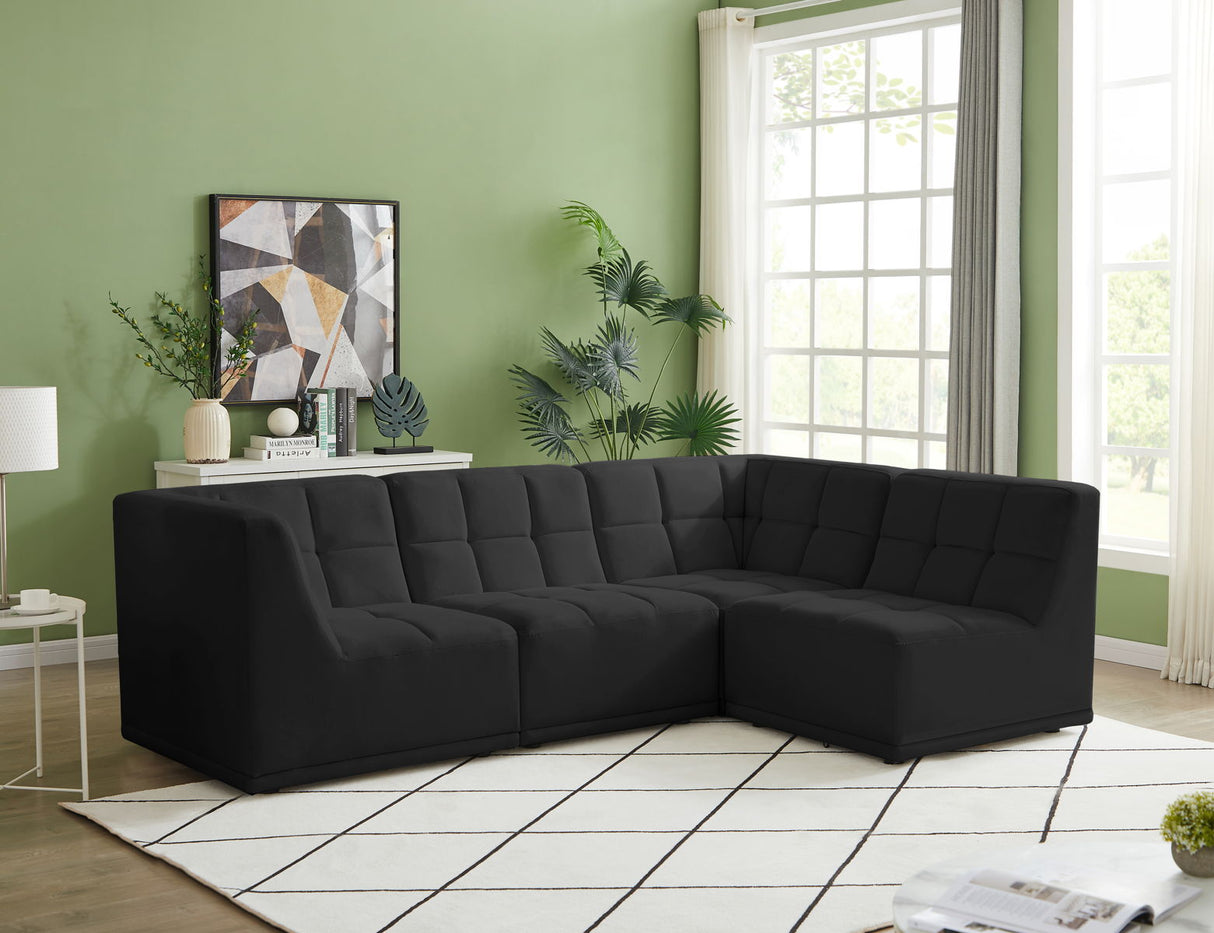 Relax - Modular Sectional 4 Piece - Black - Home Elegance USA