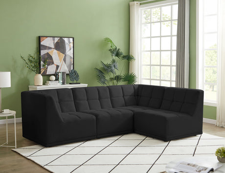 Relax - Modular Sectional 4 Piece - Black - Home Elegance USA