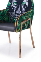 Modrest Fierce Black & Rosgold Panther Dining Chair - Home Elegance USA