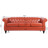 84.65" Rolled Arm Chesterfield 3 Seater Sofa | Home Elegance USA